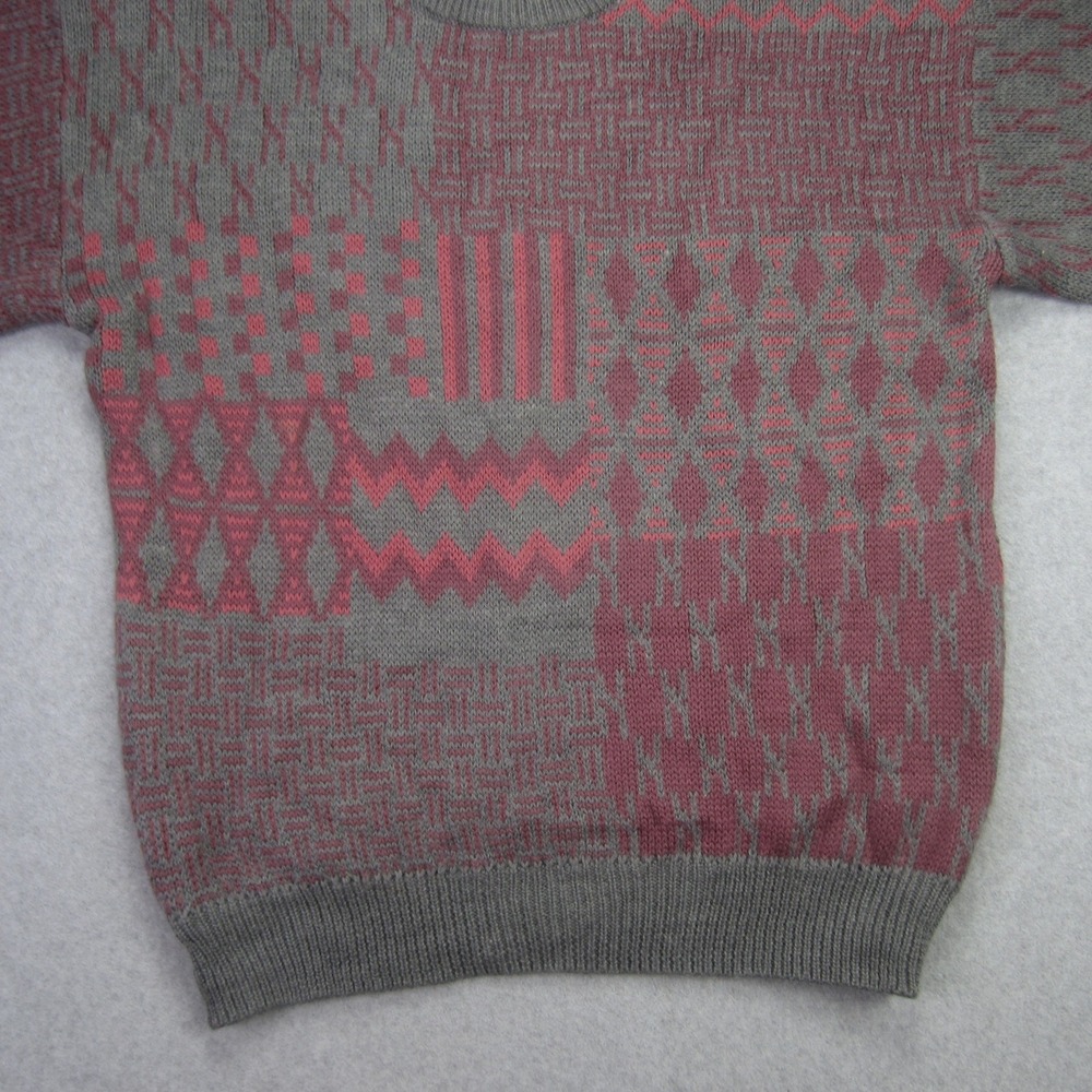 Vtg FENZIA Sweater Mens Large Geometric Wool Blend Long Sleeve Knit Grandpa - Picture 5 of 13